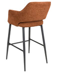 Roxy - Orange High Bar Stool With Black Leg