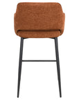 Roxy - Orange High Bar Stool With Black Leg