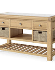Kinvara - Marble And Oak Large Kitchen Island