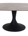 Valentino - Grey And Black Ceramic And Metal Square Dining Table 160Cm