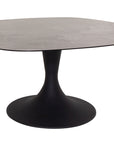 Valentino - Grey And Black Ceramic And Metal Square Dining Table 160Cm