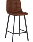 Sina - Brown Faux Leather Bar Stool
