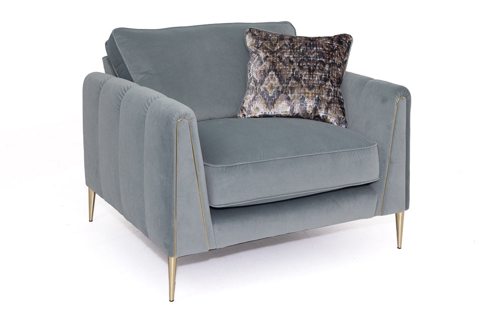 Barlow - Grey Fabric Accent Armchair