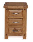 Bewley - Oak 3 Drawer Bedside Locker