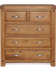 Bewley - Oak 5 Drawer Drawer Tall Chest