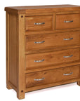 Bewley - Oak 5 Drawer Drawer Tall Chest