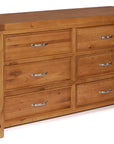 Bewley - Oak 6 Drawer Dresser Chest