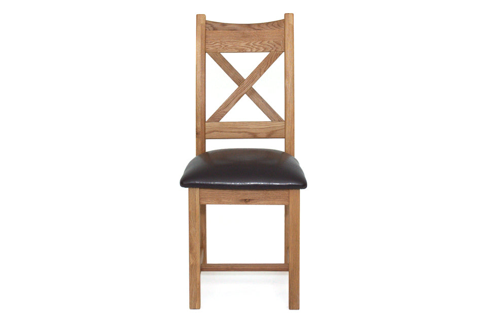 Bewley - Oak Dining Chair With Faux Leather Seat