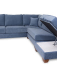 Blake - Blue Fabric Corner Sofa