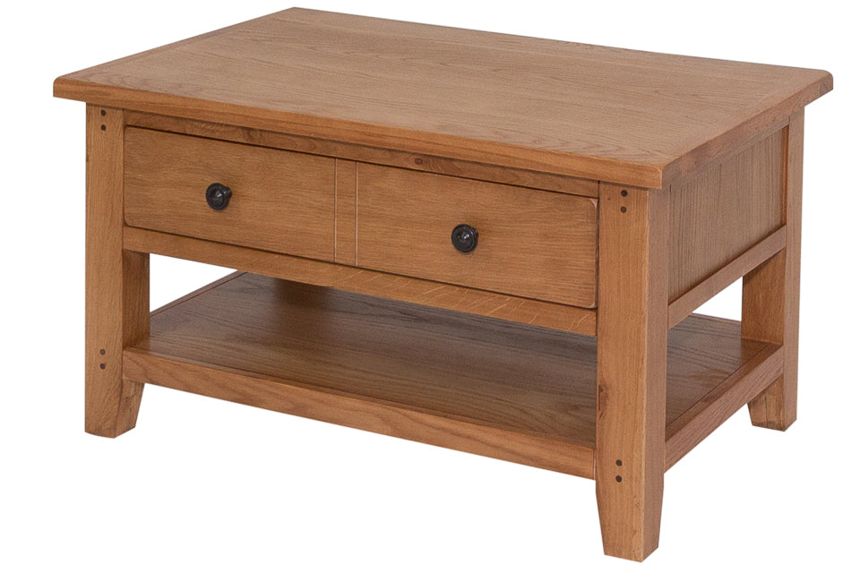 Bray - Oak Coffee Table With 2 Drawers