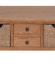 Bray - Oak Coffee Table With Baskets