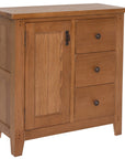 Bray - Oak 1 Door Mini Sideboard With 3 Drawers