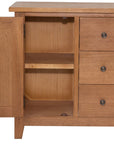 Bray - Oak 1 Door Mini Sideboard With 3 Drawers