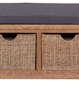 Bray - Oak Hallway Bench With Baskets