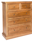 Cabrini - Oak 5 Drawer Drawer Tall Chest