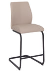 Cabra - Taupe Faux Leather And Metal Counter Height Bar Stool
