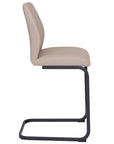 Cabra - Taupe Faux Leather And Metal Counter Height Bar Stool