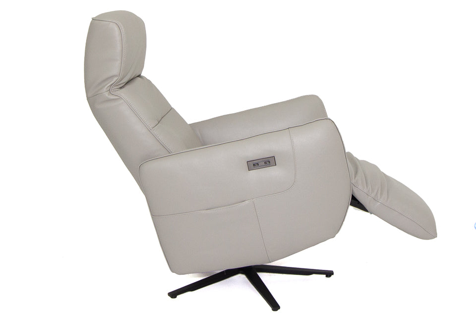Capri - Leather Battery Operated Tv Recliner Chair With Swival Operation