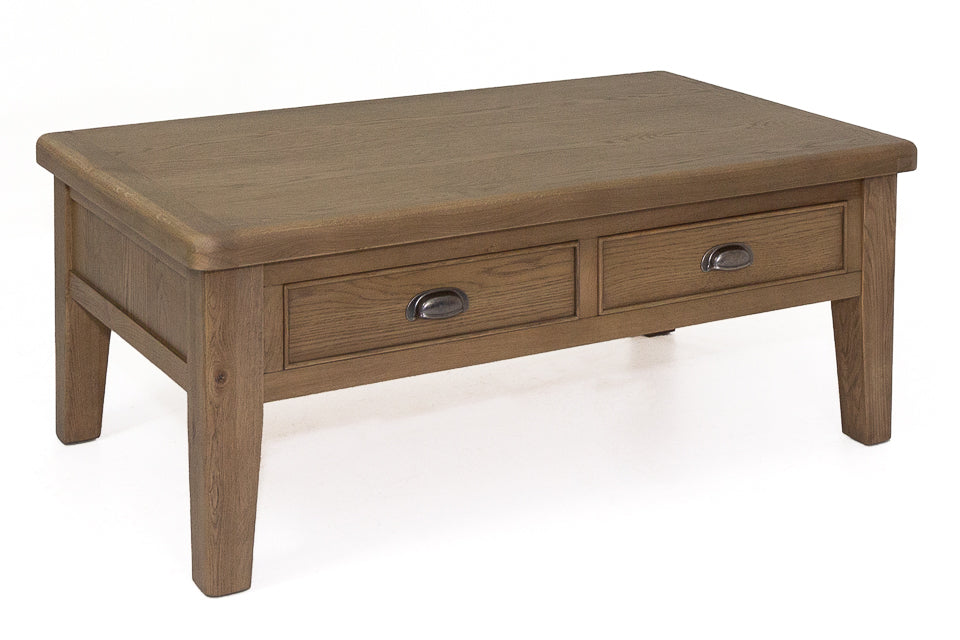 Cardiff - Oak Coffee Table With 2 Drawers