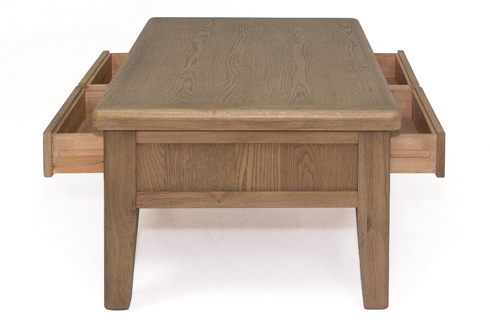 Cardiff - Oak Coffee Table With 2 Drawers