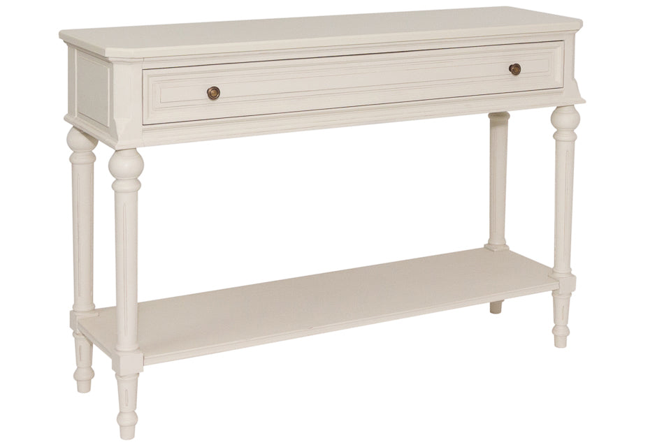 Dunmore - Cream Large Console Table With Shelf