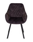 Edel - Grey Fabric And Metal Dining Chair