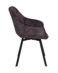 Edel - Grey Fabric And Metal Dining Chair