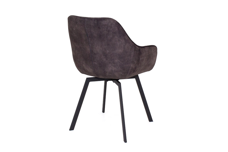 Edel - Grey Fabric And Metal Dining Chair