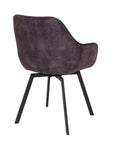 Edel - Grey Fabric And Metal Dining Chair