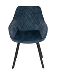 Edel - Teal Fabric And Metal Dining Chair