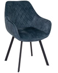 Edel - Teal Fabric And Metal Dining Chair
