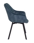 Edel - Teal Fabric And Metal Dining Chair