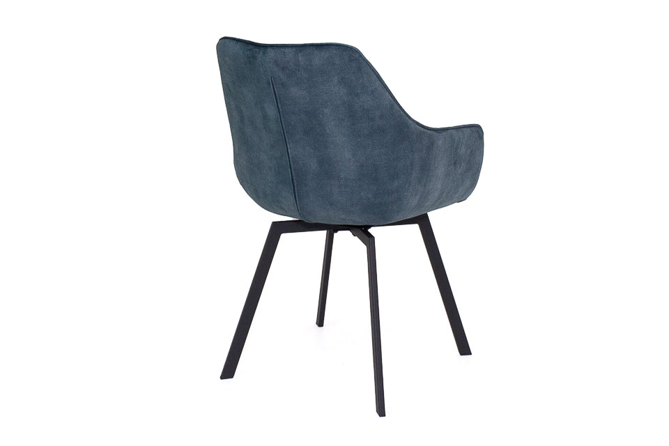 Edel - Teal Fabric And Metal Dining Chair