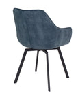 Edel - Teal Fabric And Metal Dining Chair