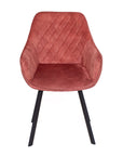 Edel - Pink Fabric And Metal Dining Chair