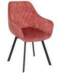 Edel - Pink Fabric And Metal Dining Chair