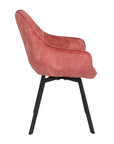 Edel - Pink Fabric And Metal Dining Chair