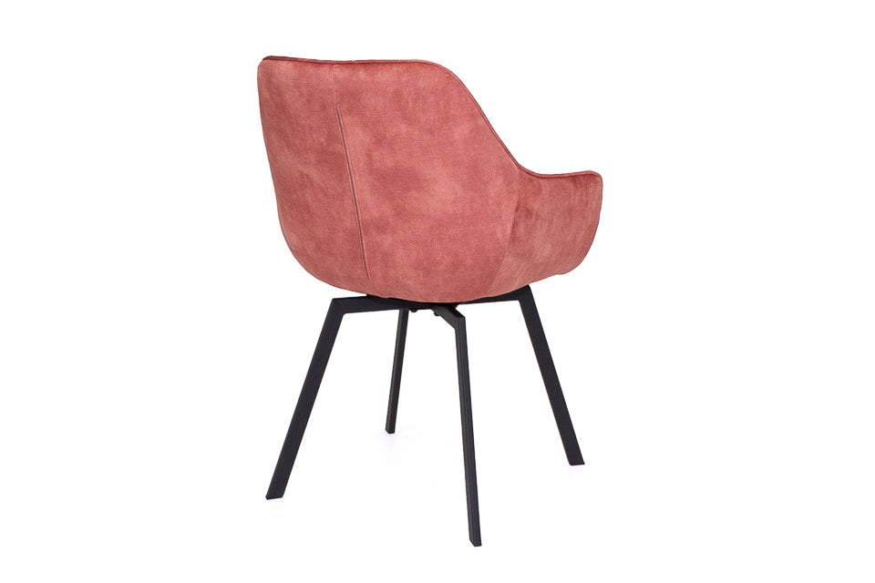 Edel - Pink Fabric And Metal Dining Chair