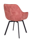 Edel - Pink Fabric And Metal Dining Chair