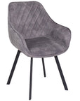 Edel - Grey Fabric And Metal Dining Chair