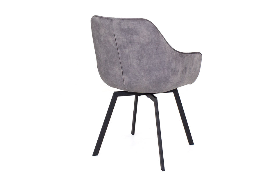 Edel - Grey Fabric And Metal Dining Chair