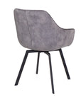 Edel - Grey Fabric And Metal Dining Chair