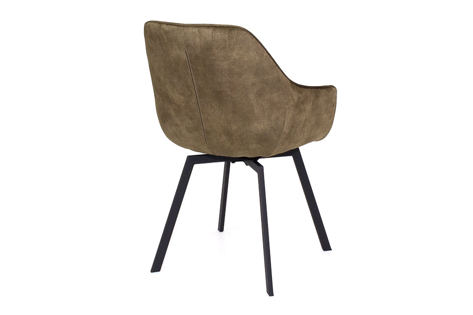 Edel - Green Fabric And Metal Dining Chair