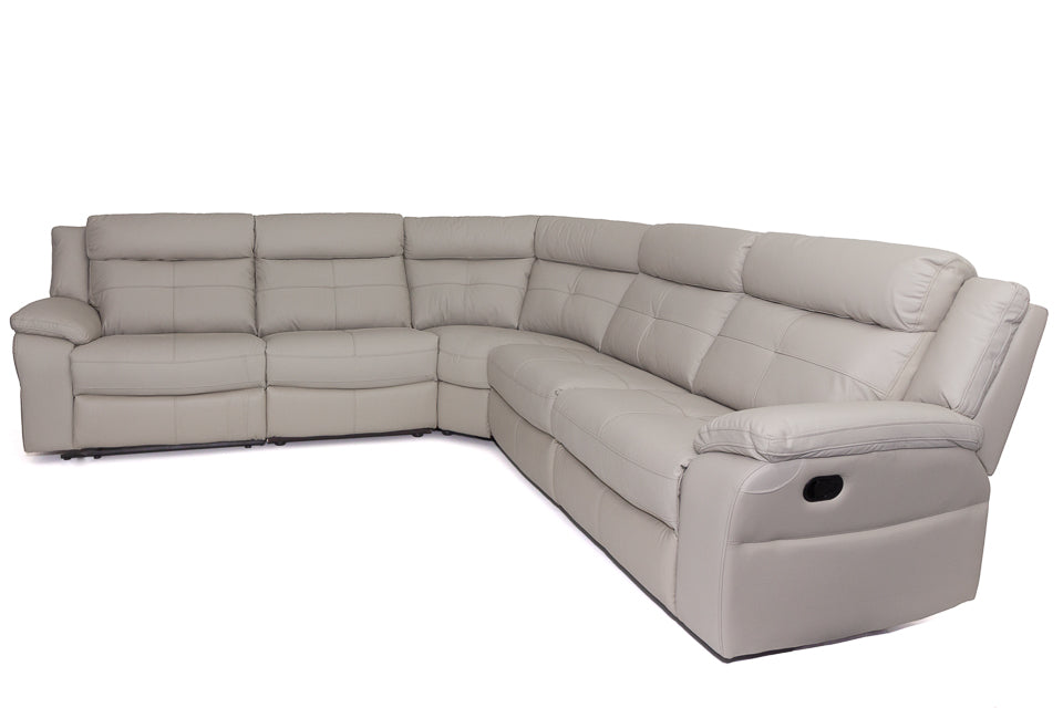Elon - Cream Leather Corner Recliner Sofa