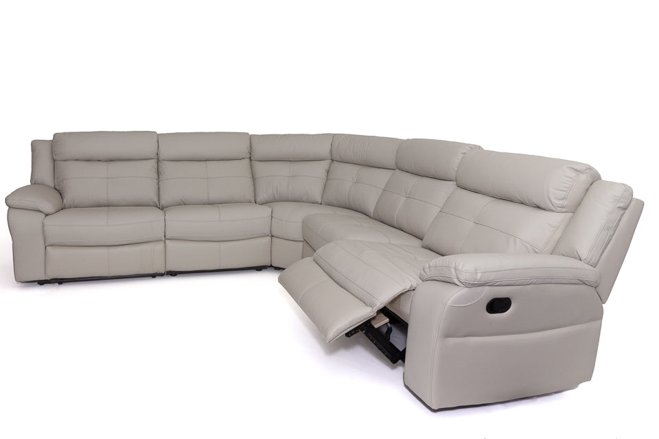 Elon - Cream Leather Corner Recliner Sofa