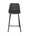 Faro - Black Faux Leather Counter Height Bar Stool