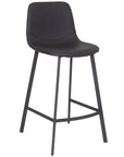 Faro - Black Faux Leather Counter Height Bar Stool