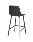 Faro - Black Faux Leather Counter Height Bar Stool