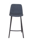 Faro - Blue Faux Leather Counter Height Bar Stool