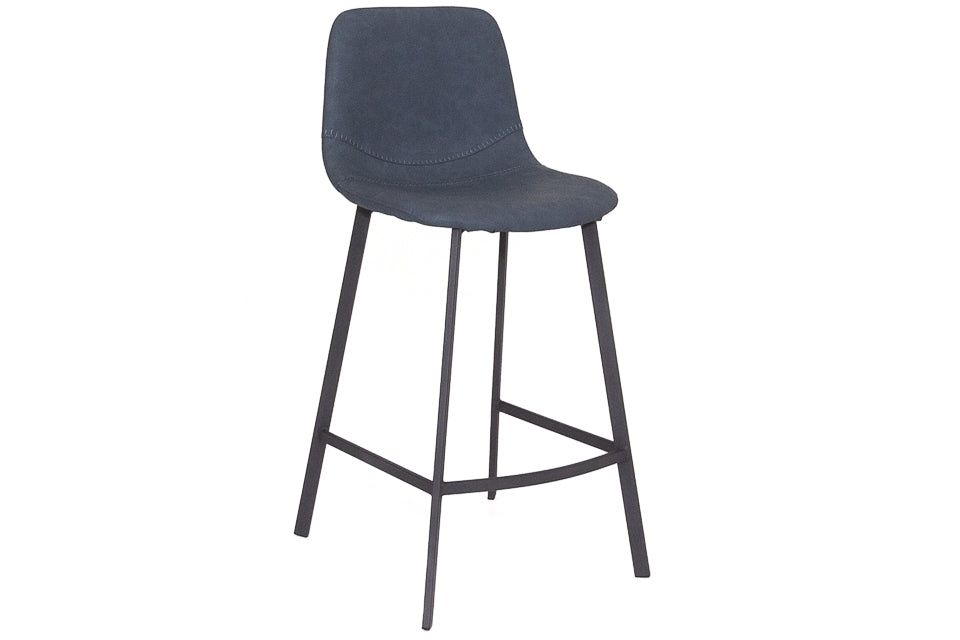 Faro - Blue Faux Leather Counter Height Bar Stool